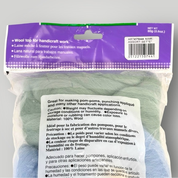 Clover Natural Wool Roving Assortment 2.8oz - Picture 5 of 5